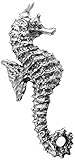 Ear Charms ® Sea Horse Ear Cuff Non-Pierced Right Earring Clip Rhodium On Sterling Silver