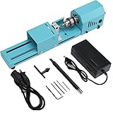 ECUTEE Mini Lathe Beads Polisher Machine Benchtop Lathe Wood Lathe Aluminum Alloy MICRO Woodturning Lathe DIY Woodworking Craft Rotary Tool 7 Level of Speed