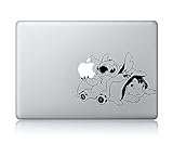 Baby Lilo And Stitch Holding Apple Sticker -Apple Macbook Laptop Vinyl Sticker Decal