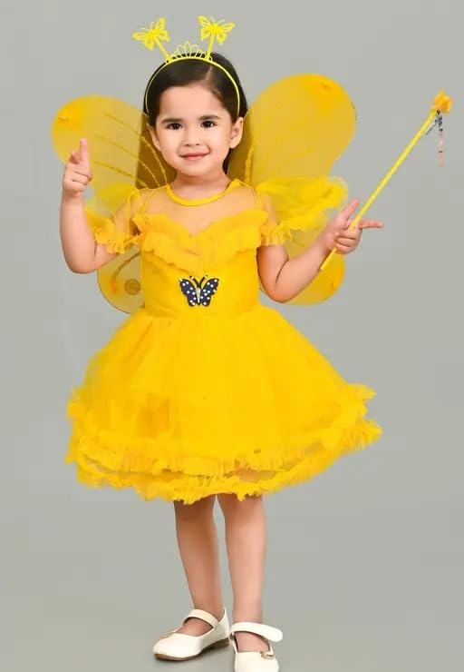 Toddler Girls Princess Fairy Dress Up Costume Dress With Wings | Desertcart  Suriname