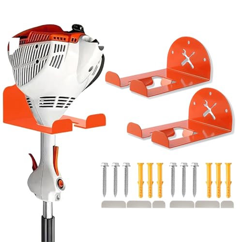 Support mural débroussailleuse pour ranger le garage encombré avec ce kit de montage fourni