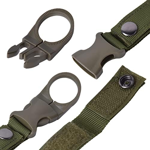 suchkawe Water Bottle Hanging Strap 6 PCS Hanging Buckle Portable Water Bottle Buckle Hook Nylon Webbing Buckle Strap Clip for Camping Hiking Sports Traveling Activities (Black, Khaki, Army Green)