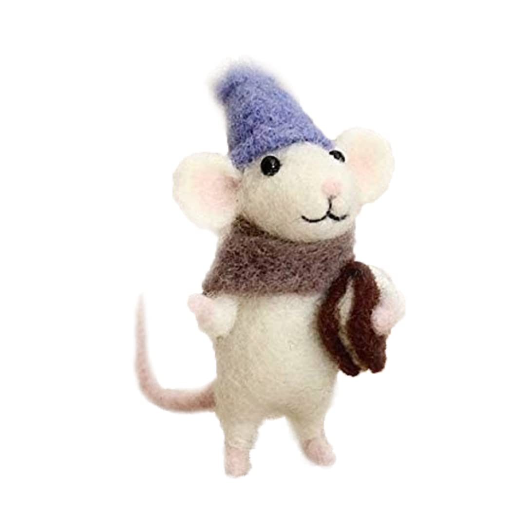 Hdbhsbe Mice Needle Felting Starter Kit Unfinished Wool Felt Mouse Craft Kit For Beginner Diy Craft Mice Wool Felting Supplies