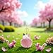 ZGLUZP Pink Cute Cat Shape Pom Pom Keychain Plush Ball Car Keychain Pendant Fluffy Keyring Charm for Women Girls Bag Purse Decor Keychains Accessories