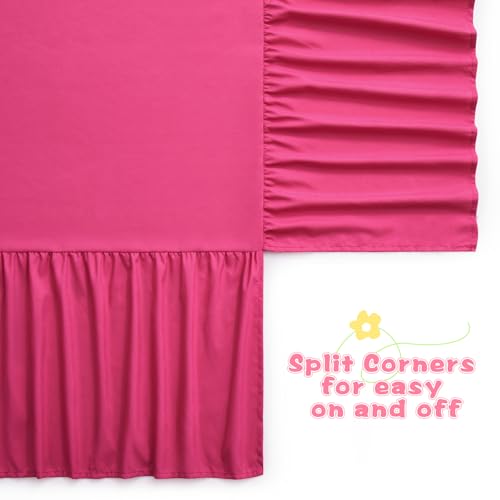 Image of SiinvdaBZX Hot Pink Crib Skirt Dust Ruffle, Microfiber Crib Bed Skirt | 52 inchx28 inch with 14 inch Drop, Durable Full Coverage Toddler Bedskirt Fit for Baby Boys Girls Nursery Standard Crib