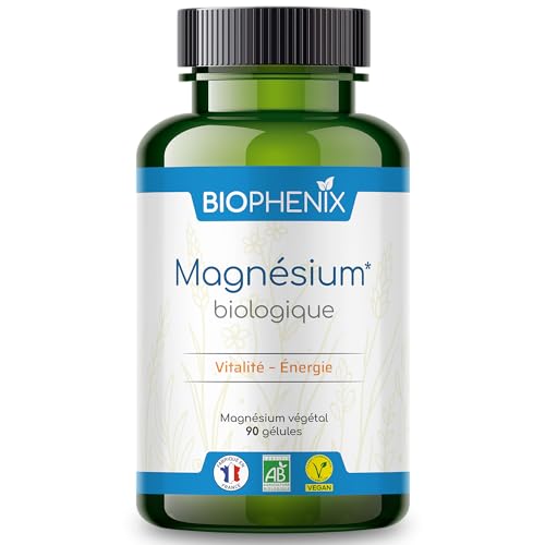 Biophénix Magnésium Biologique 90 Gélules - Complément Alimentaire BIO 100% Naturel à Base de Végétaux - Fatigue - Stress - Nervosité - Equilibre Nerveux - Fonction Musculaire