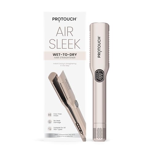 Image of PROTOUCH AIR SLEEK WET-TO-DRY Hair Straightener, Instant Drying, Smooth Styling | Zero Heat Damage | Premium Hair Styling Device