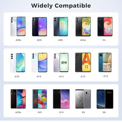 Newding 15W Fast Charger Compatible with Samsung Galaxy A05s A05 A06 A04s A04 A16 A15 A14 A13 A12 A20e A32 A22 A21s A21 A40 A51 S10 S9 S8, USB Charge Cable Phone Charger Plug Adaptive Fast Charging - Image 2