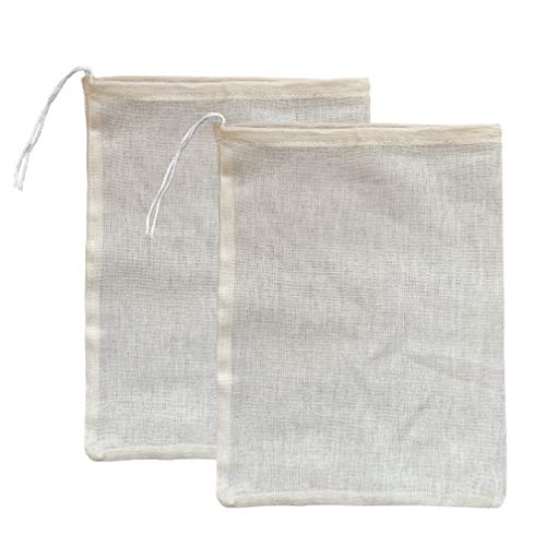 (2 Pack) Premium Natural Cotton Cheesecloth Bags for Straining Almond Milk, Yogurt, Juice