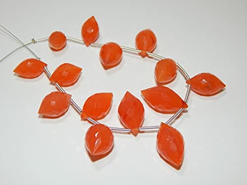 Cornaline micro facettée de 8.5x14 à 11x21mm pour création de collier