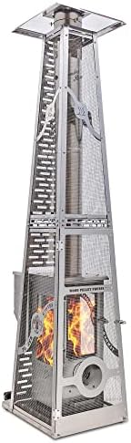 Big Timber Wood Pellet Patio Heater That Will Transform Your Outdoors 4 90,000 BTU Stainless Steel Outdoor patio Heater, 12 Ft Heating Radius, Wood Pellet Fired (Big Timber Elite | Revere Edition))