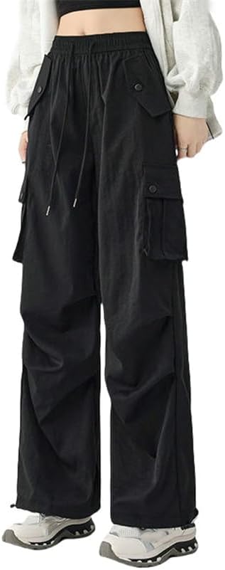 JYHBHMZG Women's American Style Autumn High Waist Drapey Casual Wide Leg Sports Cargo Pants