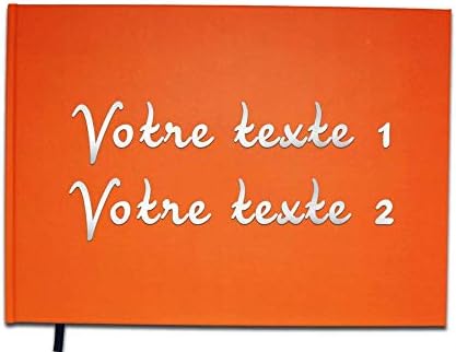 Guest Book with Personalised Name – Birthday, Keepsake, Gift – Chromed Letters -100 pages – Premium Quality Orange Corail