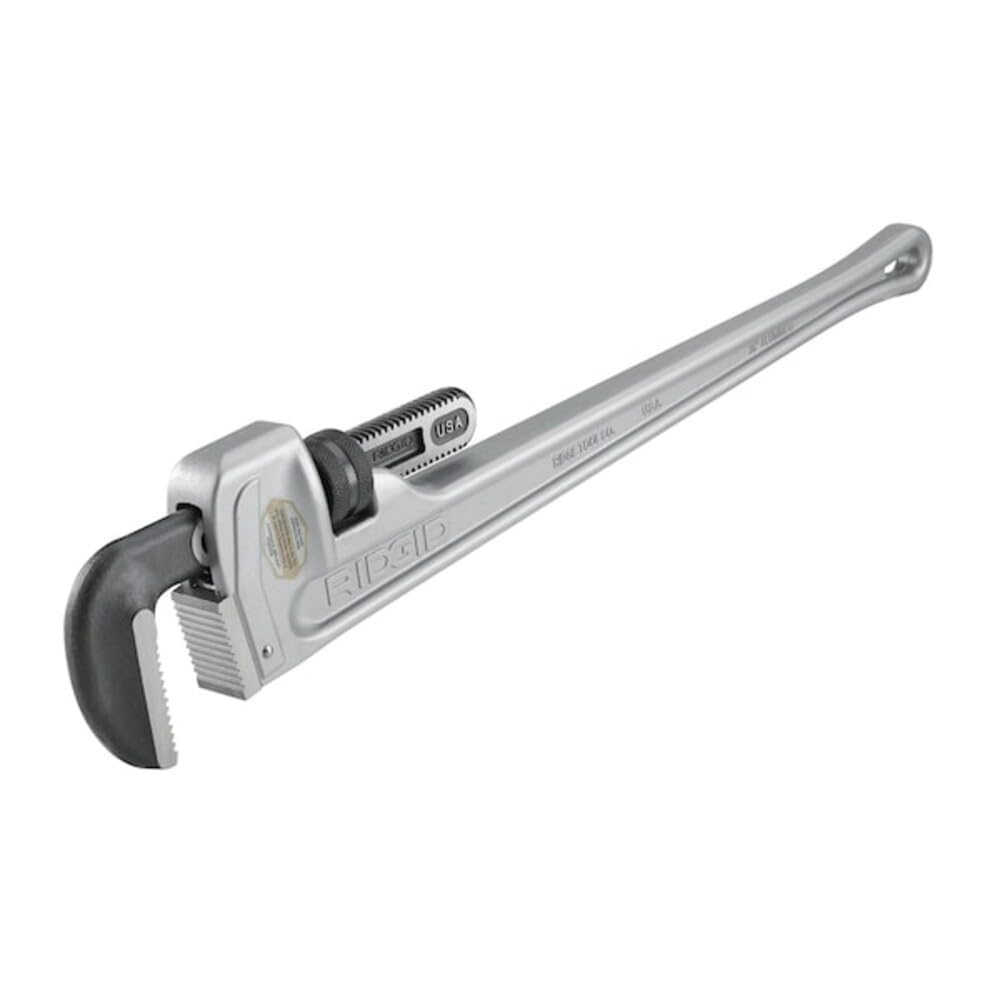 RIDGID 31110 Model 836 Klucz do rur hydraulicznych, aluminiowy, prosty, 91 cm, srebrny, wyprodukowany w USA