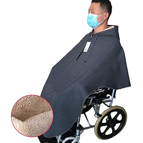 HSRG Poncho Impermeabile per Sedia a Rotelle per Adulti, Morbido Cappotto Antipioggia per Sedia a Rotelle con Cappuccio, Coperta Calda per Sedia a Rotelle Antivento, per Sedie a Rotelle