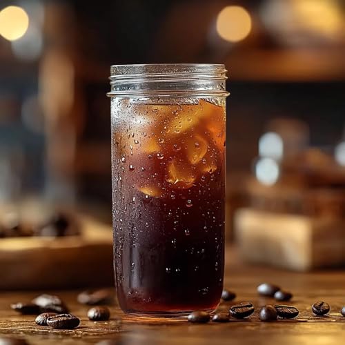 Image of ComSaf 20 oz Mason Jars Wide Mouth 6 Pcs, Large Canning Jars with Seal Bands, 20 oz Glass jar with Lid for Jam, Sauce, Juice, Coffee, Pickling, Fruit, Dessert, Kitchen Storage, Vanilla Extract