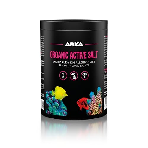 Meersalz für Meerwasseraquarium – ARKA Organic Active Salt 1 kg – mit organischen Aktivstoffen für Korallenwachstum & Farbenpracht – phosphatfrei – stabilisiert Wasserwerte – schnell löslich & sicher