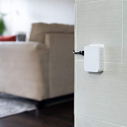 GE 6-Outlet Extender Surge Protector 2 Pack, Side Access, 1200 Joules, Wall Tap Adapter, 3-Prong, UL Listed, White, 56207 - Thumbnail 7