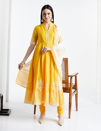 Image of BIBA Women Biba Women Cotton Printed Suit Set