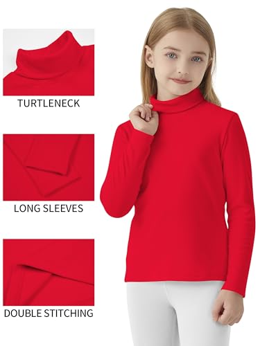 Dreammonkey Girls Long Sleeve Turtleneck T-Shirt Kids Basic High Neck Casual Tee Tops | Size 4-133
