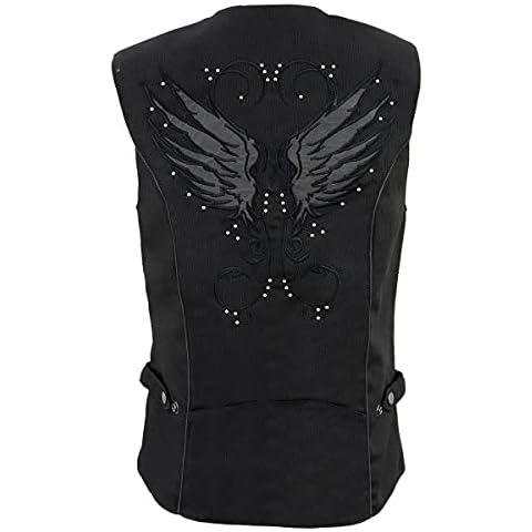 Milwaukee Leather SH1955 Ladies Black Textile Vest Cover