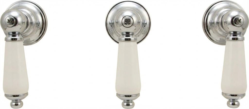 Porcelain Handle (3 Pieces) Fits Price Pfister Shower Faucet, Chrome Finish 32338x3