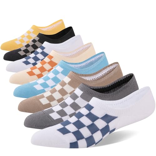 eallco No Show Socks Men Cotton Low Cut Non Slip Invisible Thin Socks 8 Pairs