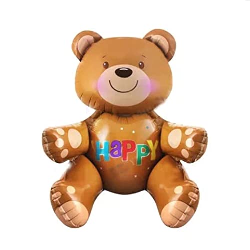Image of Atpata Funky Sitting Teddy Bear Jumbo Foil Balloon decoration for Valentine Day, Baby Showers, Baby Arrivals, Love, Spouse Birthday, etc. (Brown)