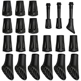 18 Unidades de Tapones de Goma para Palos Senderismo, para Uso en Asfalto y Grava