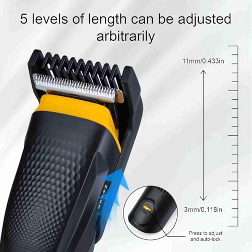 Image of Umite Chef Rechargeable Hair Trimmer for Men | Beard & Mustache Grooming Kit with Precision Blades, Adjustable Comb, USB Charging, Cordless Professional Hair Clipper