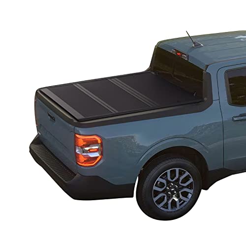 XCOVER Low Profile Hard Folding Truck Bed Tonneau Cover, Compatible