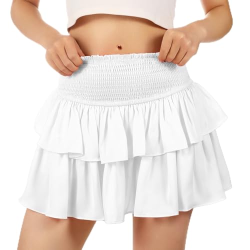 Waist Wow Damen Minirock mit Kurzer Hose - Hohe Taille Sexy Rock mit...