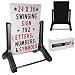 Swinging Changable Message Sidewalk Sign: 24" x 36" Sign with 792 Pre-Cut Double Sided Letters and Storage Box. Includes Bonus Black Sign Board & 4 Liquid Chalkboard & Letter Board
