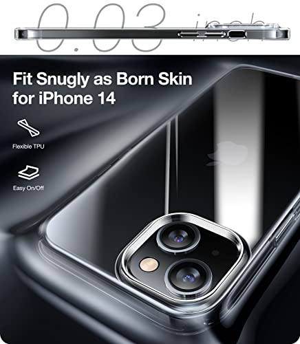 TORRAS Crystal Clear for iPhone 14 Case, [Anti-Yellowing][Military-Grade Protection], Slim Transparent Anti-Scratch Back, Soft Bumper, Non-Slip Protective Phone Cover, Clear 6.1" — view 3