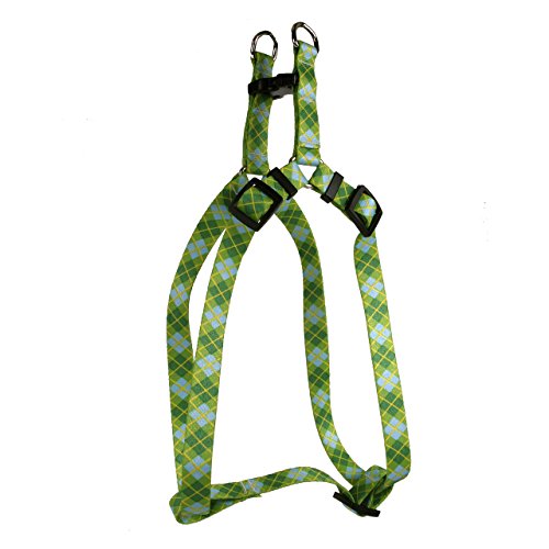 Image of Yellow Dog Design Argyle Green Step-in Dog Harness 1 inch Wide and Fits Chest Circumference of 25 to 40 inch, Large