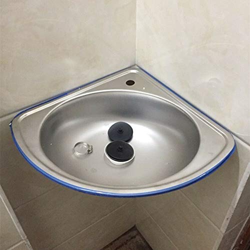 Winus Corner Basin Sink, Stainless Steel Triangle Wash Basin Thick Small Sink Corner Wall-Mounted Single For Rv Caravan Camper Boating Kitchen Washing Sink Thick+Strainer+Down Pipe #TOP6