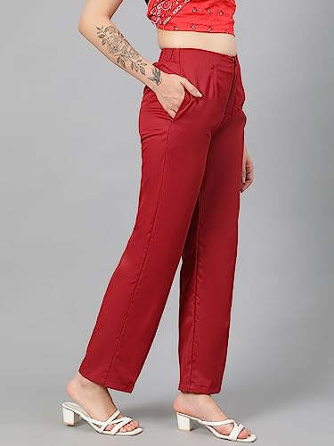 Image of KOTTY Women's Structured Pleat Front Straight Fit Pants