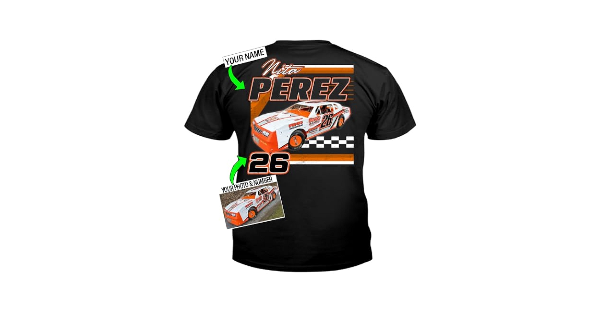 【KOOLOSET】Logo Track Half Tee Dirt Track Racing Personalized T-shirt, Dirt Track Racing
