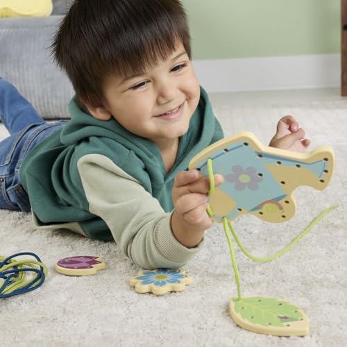 Fisher-Price Wood Preschool Toy Lacing Activity Cards, Tiny Garden 10-Piece Set for Fine Motor Skill Development Kids Ages 3+ Years (Amazon Exclusive) image 2