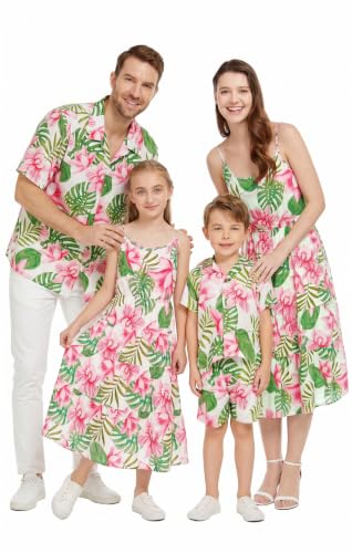 Image of Hawaii Hangover Family Matching Hawaiian Clothes, Lotus & Orchid | Family matching Hawaiian outfits, Lotus & Orchid, lightweight rayon, machine washable, tropical floral print, luaus, cruises
