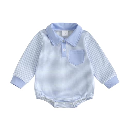 FOCUSNORM Newborn Baby Boy Plaid Romper Outfit