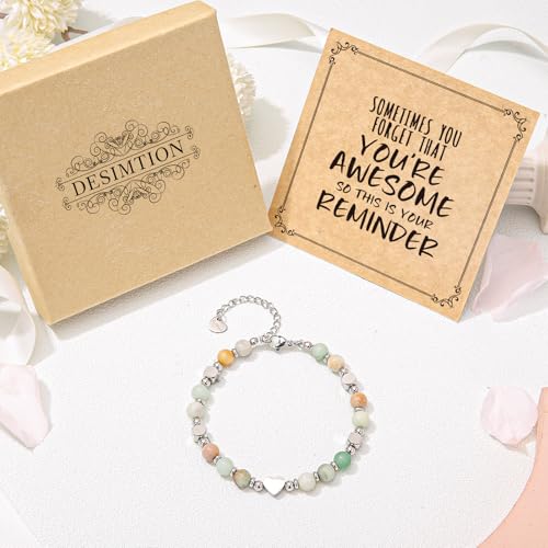 Image of Desimtion Healing Natural Stone Bracelets for Women Girls, Sometimes You Forget You're Awesome -Christmas Gifts for Women Teen Girls, Best Friend Birthday Gifts for Women Friendship Bracelets