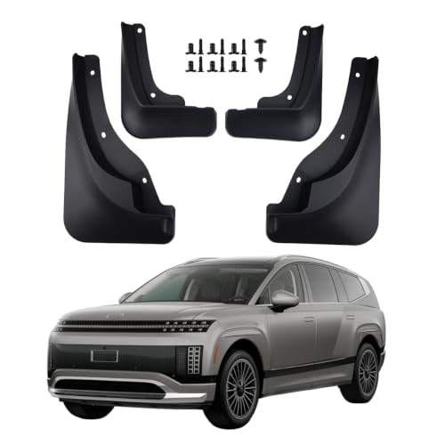 Image of Mud Flaps for 2026 Hyundai IONIQ 9 Mud Guards Splash Guards No Drilling Required Set of 4PCS, All Weather Protects Against Rocks and Debris,Compatible with IONIQ9 MudGuards Exterior Accessories