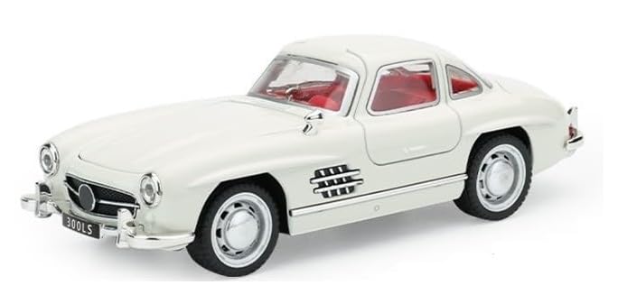 Image of BlackZone Marcedes- 300sl Vintage Model, 1 /32 Small Toy Car with Sound and Light Function, Children's Toy Model Car with Pullback Function, Collector's Quality (1:32 Small White)