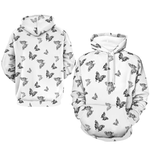 Sweat à Capuche Papillon Gris pour Vos Sorties Chill - 7