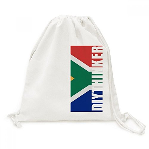Afrique du Sud Drapeau National Toile Drawstring Backpack coton