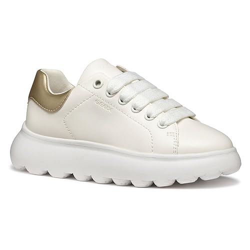 Geox J PUFFYPOP Girl A, Scarpe da Ginnastica, White/Platinum, 38 EU