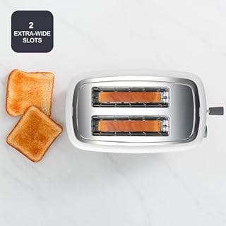 BLACK+DECKER BXTO820E - Tostapane 820W. 2 slot larghi. 7 livelli di tostatura. Sistema di autocentraggio. Funzioni: Annulla, Riscalda e Scongela. Vassoio raccoglibriciole. Piedini antiscivolo. Bianco