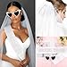 BAHABY Pearl Bride to Be Sash + Veil + Heart Bride Sunglasses Set Bachelorette Party Decorations Bridal Shower Engagement Party Decorations