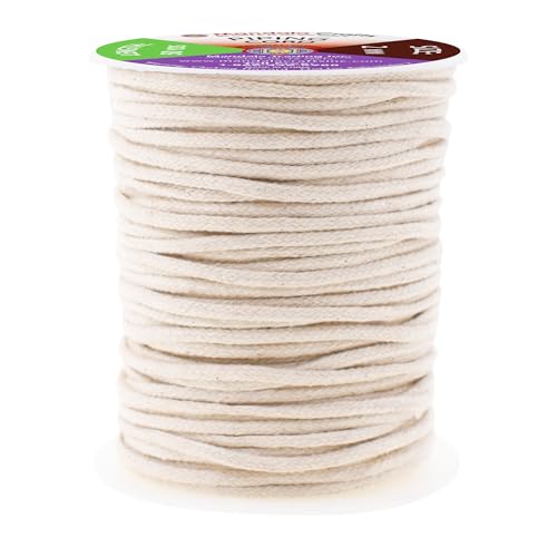 Mandala Crafts Natural Soft Replacement Drawstring Cords for Sweatpants Bags - Piping Cord for Sewing Upholstery - 50 Yds 2mm Cotton Cording Macrame Rope Corset Strings